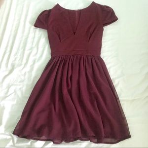 TOBI burgundy skater dress, size S